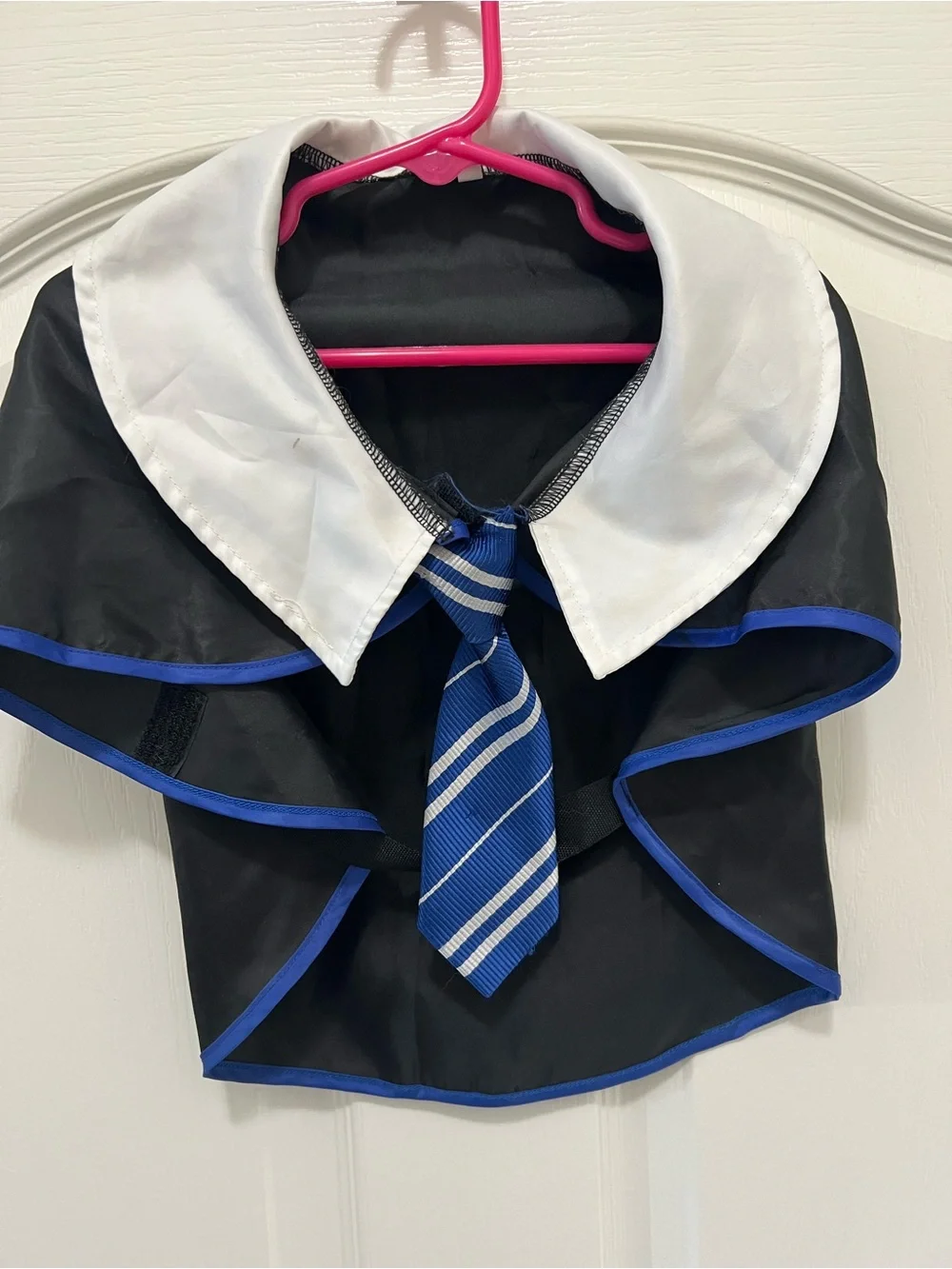 Canine Ravenclaw Harry Potter Costume Cape with Blue Striped Tie Dogs Size L